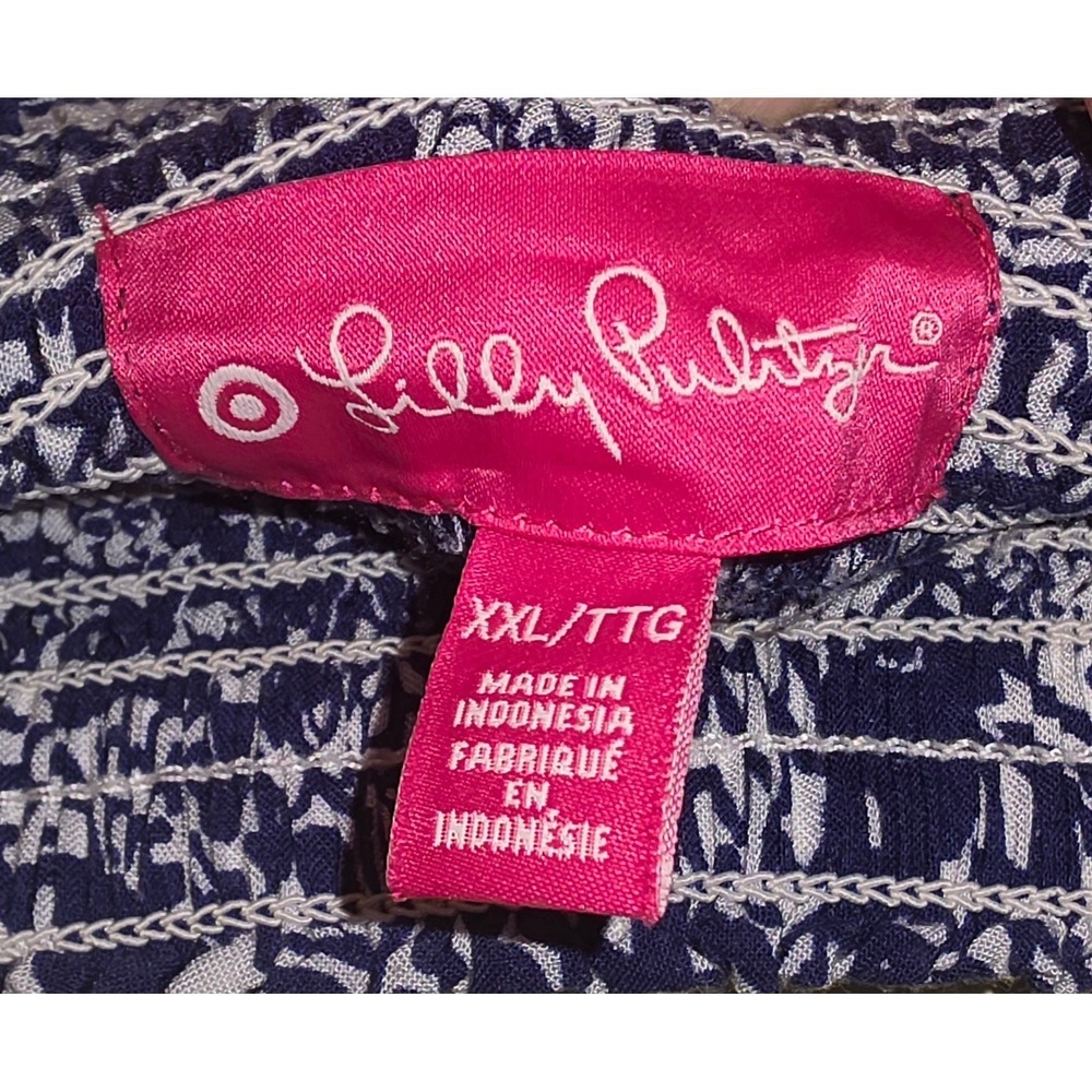 Lilly Pulitzer for Target Blue White Fish Print Strapless Jumpsuit XXL Plus Size - Picture 4 of 6